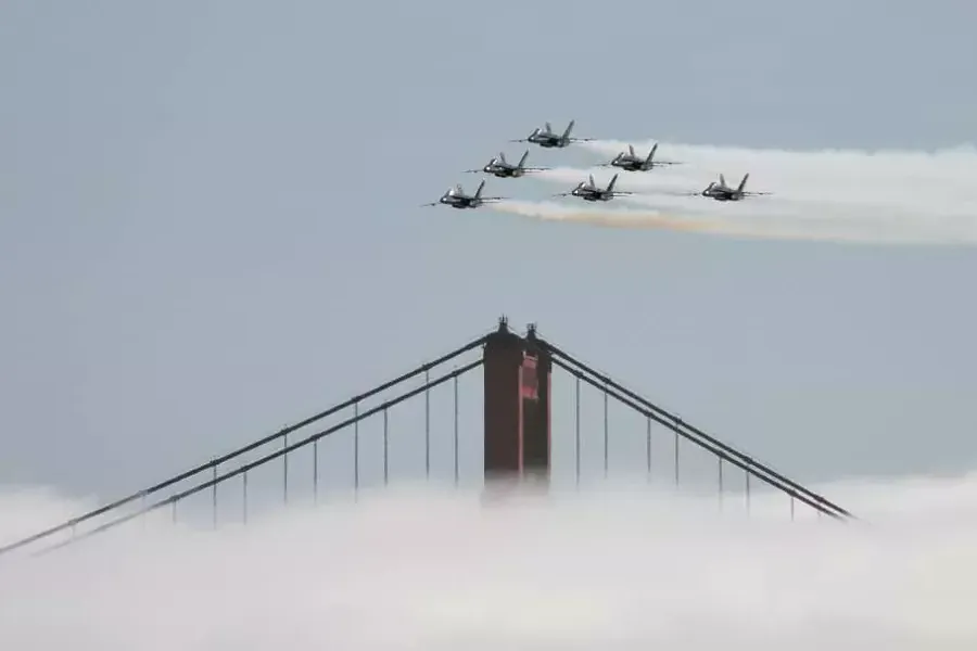 Blue Angels over the Golden Gate Bridge